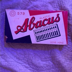 Vintage 'Abacus' Plastic Abacus With Box - Red, Black, White - Hong Kong Chinese